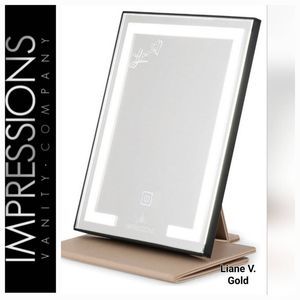 Impressions Liane V Touch Pad Mini LED Makeup Mirror- Black/Beige
